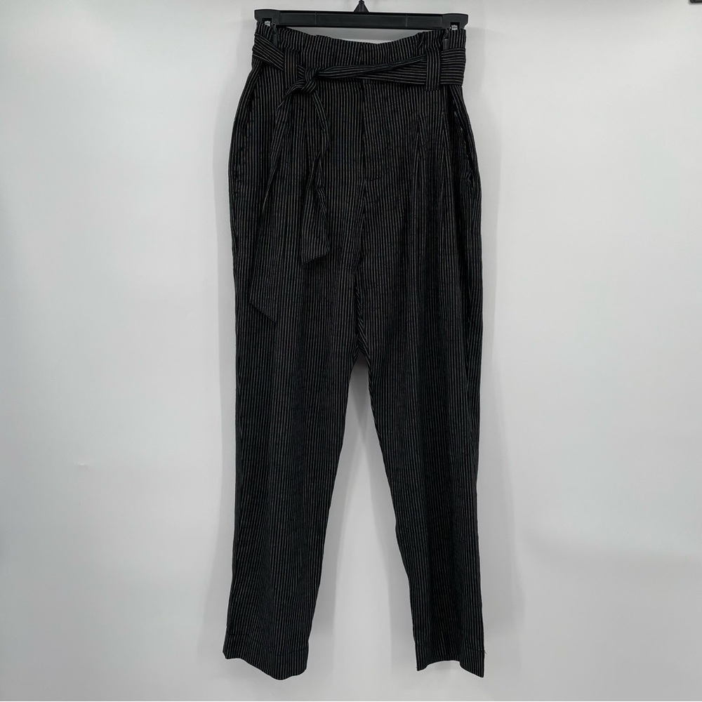 NEW! Olivaceous Pin Stripe Paper Bag Pants